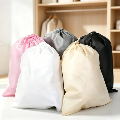 Grey Travel Accessories Non‑woven Drawstring Storage Bag 5PCS Packaging Bags Pouch Dustproof Shoes Necessary Shoe Pocket Home