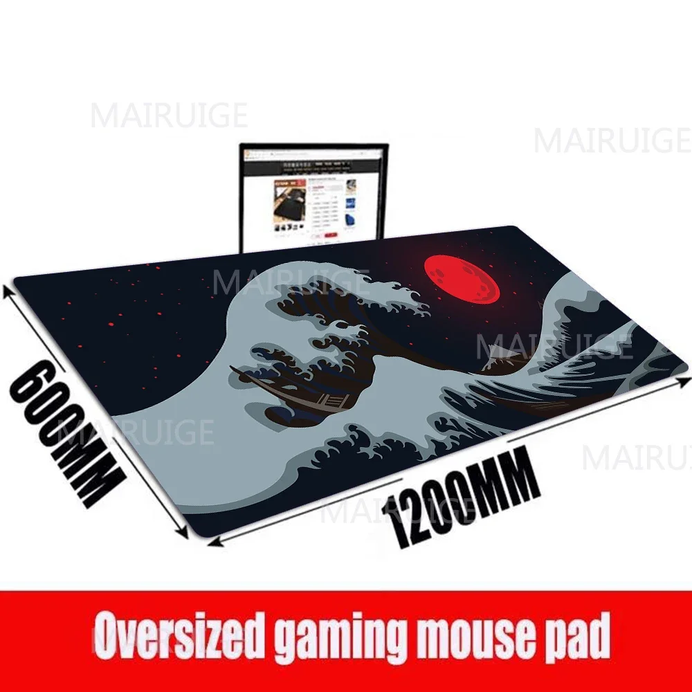

Great Wave Mouse Pad 120X60 Huge Desk Pad Japanese-style Office Mousepad Keyboard Mat Mouse Mat Extra Mouse Desktop Art Deskmat