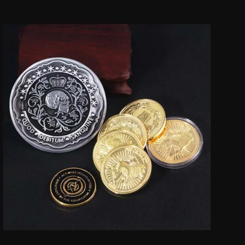 Porte-clés crâne de pièce de monnaie John Wick, marqueur de serment de sang, peut ouvrir les aimants, attirer magnétiquement des pièces de monnaie, accessoires de Collection de Simulation
