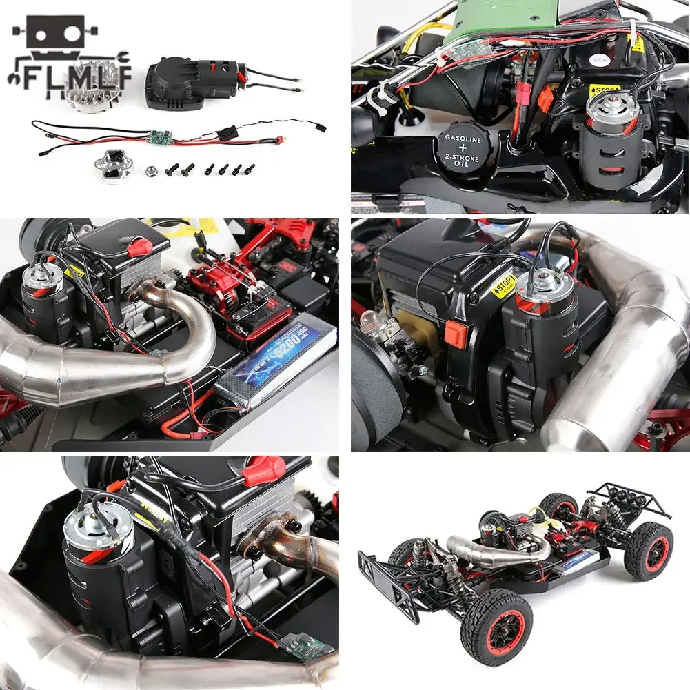 Kit di avviamento elettrico con una chiave per auto RC di seconda generazione adatto al motore 23CC-45CC per 1/5 Hpi Rofun Km Rovan Baja Losi 5ive-T FG Redcat