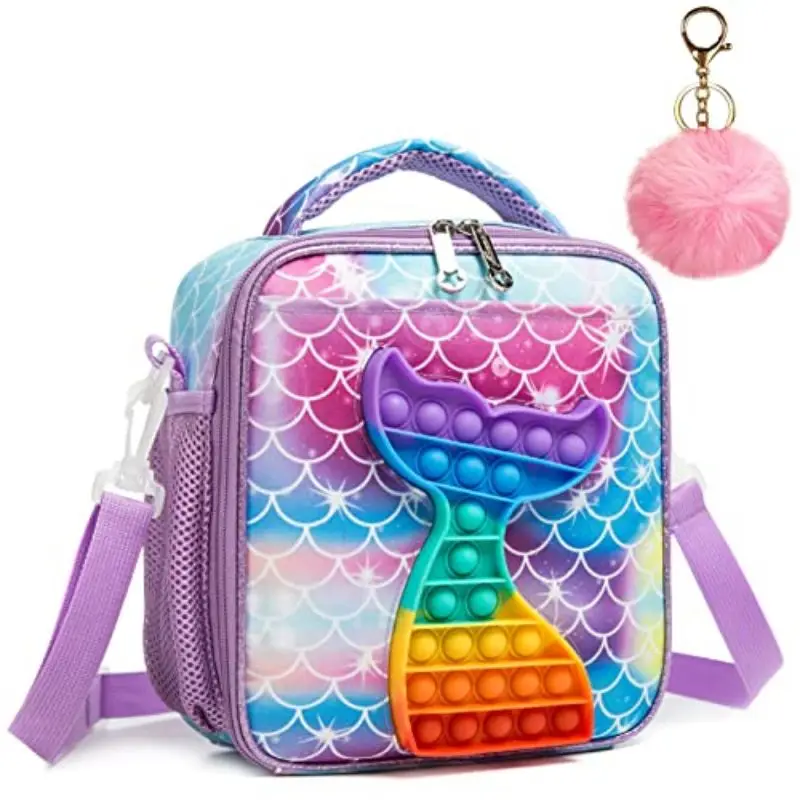 Kids Cooler Bag for Girls Popit Poppers Insulated Kids Lunch Bag Thermal Bag with Strap Kids Lunch Bag for School