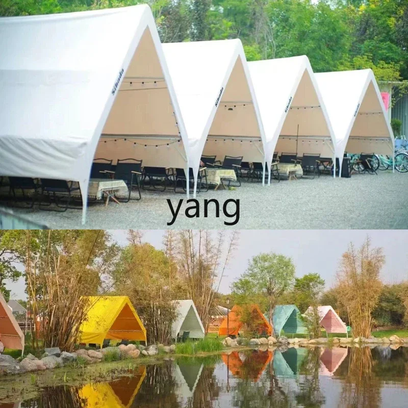 LMM, outdoor Internet celebrity triangle camping tent camp famous hotel terrace hot pot catering rain