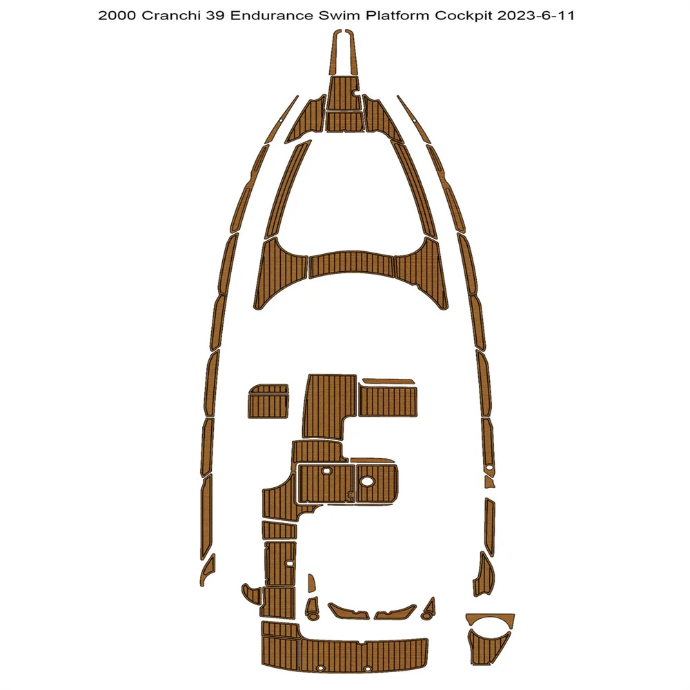 

2000 Cranchi 39, платформа для плавания на выносливость, кокпита, лодка, коврик из тикового дерева, напольный коврик SeaDek MarineMat, стиль Gatorstep, самоклеящийся