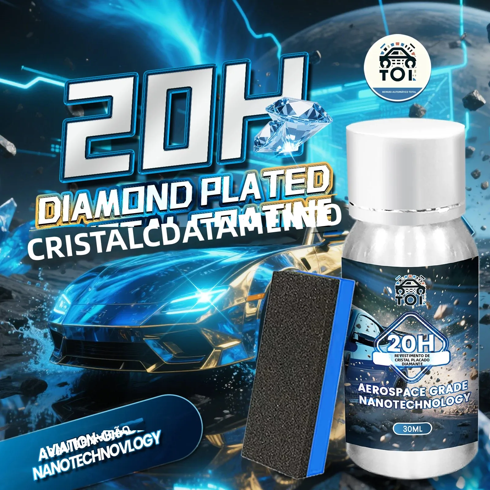 Revestimento de Cristal com Revestimento de Diamante 20H com Tecnologia de Autorregeneração e Trilho UV para Profissionais de Detalhamento Automotivo, 10+ Anos de Proteção