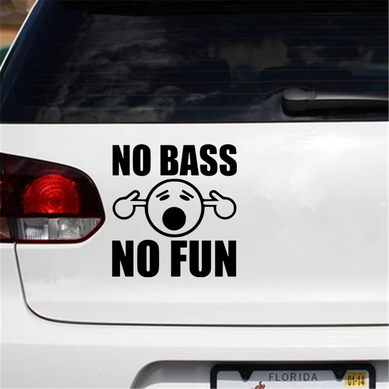 Car Sticker No Bass No Fun Funny Decoration Accessories Decals Creative PVC Body Trunk Decor Sunscreen Waterproof Stickers