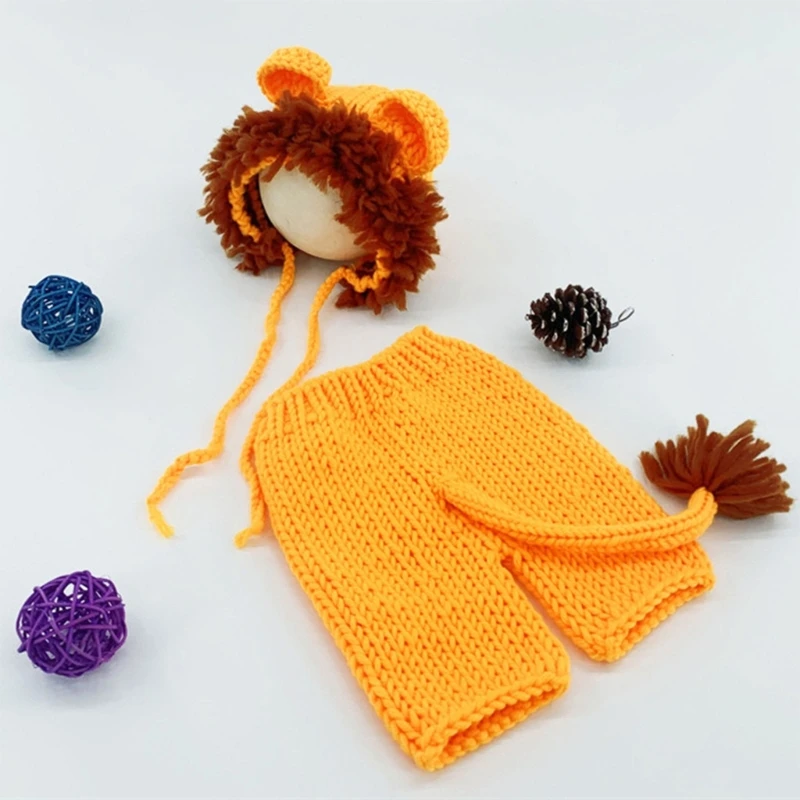 2024 New Newborn Photography Props Clothes Baby Studio Photo Shooting Costumes Accessories Baby Knitted Romper Hat Set