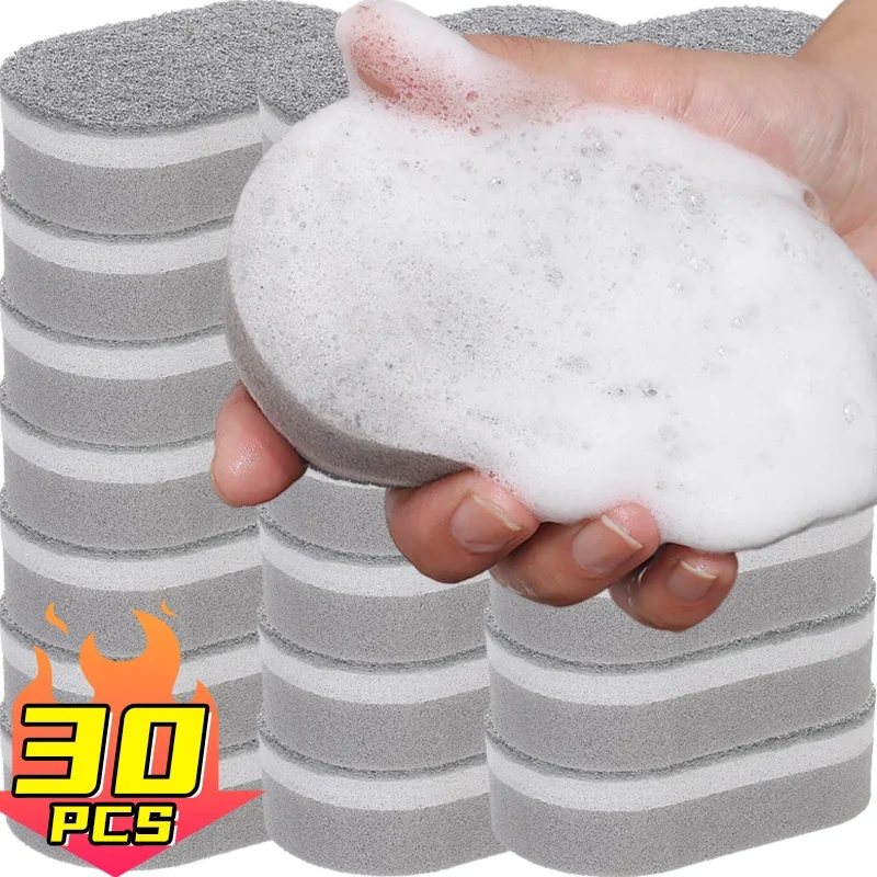 30/1PCS Three-layer Cleaning Spongs Reusable Thickened Double-sided Dishwashing Sponge Scouring Pads Household Kitchen Clean Rag