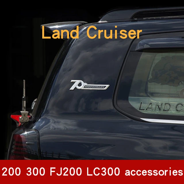 

Подходит для 2 шт., серебряная боковая эмблема, 70-летие для Land Cruiser 200 300 FJ200 LC300, аксессуары LandCruiser 300