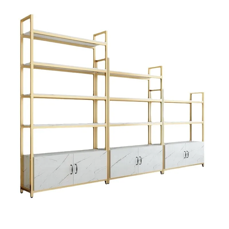 Shelf Display Cabinet Imitation Marble Panel Maternal and Infant Container Display Cabinet Product Display Rack Supermarket Disp