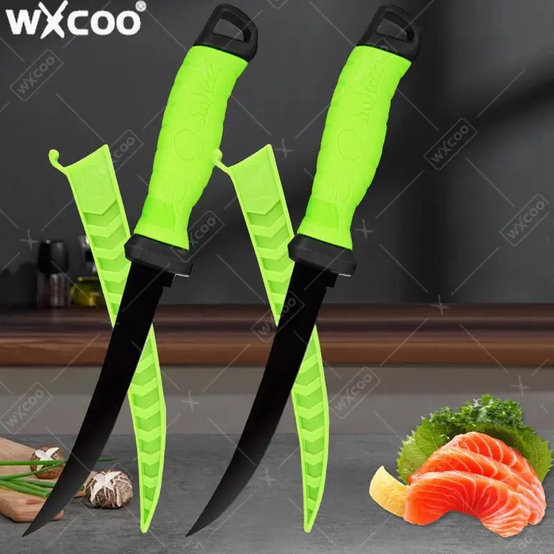 WXCOO Edelstahl Filet Ausbeinmesser Metzger für Fisch Fleisch Hackmesser Gemüse Obst Cutter Schneiden Küchenmesser