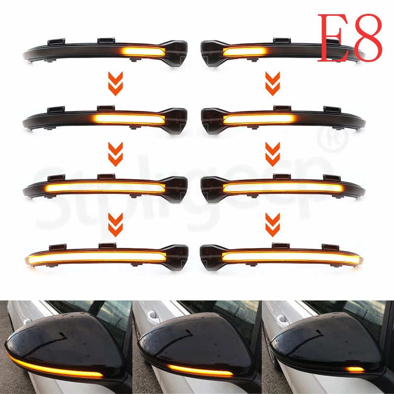 2PCS For VW Golf MK7 7.5 7 GTI R GTD Dynamic Blinker LED Turn Signal For Volkswagen Rline Sportsvan Touran Side Mirror Light