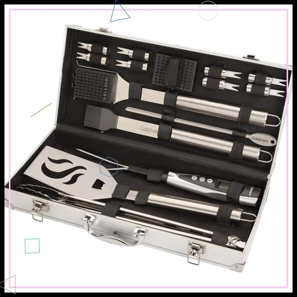 

20-Piece Grill Tool Set with Aluminum Case, Stainless Steel BBQ Accessories, Perfect Gift for Men and Dad