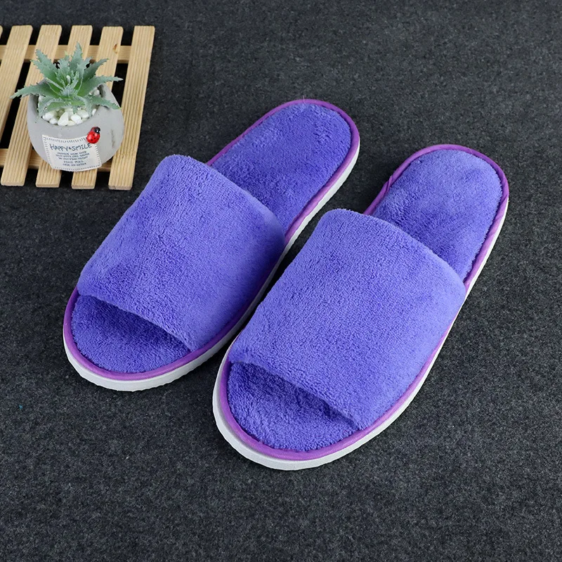 Warm Disposable Slippers Non-slip Solid Color Slippers Breathable Slippers For Home Hotel Winter Women Shoes Wedding Shoes