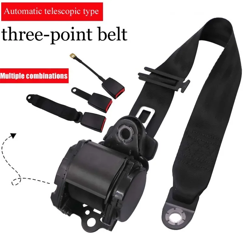 1Pc Car Driver'S Seat Safety Belt, Three-Point Automatic Telescopic Roll, Bus And Truck, Three-Point Protective Belt, Safety Bel