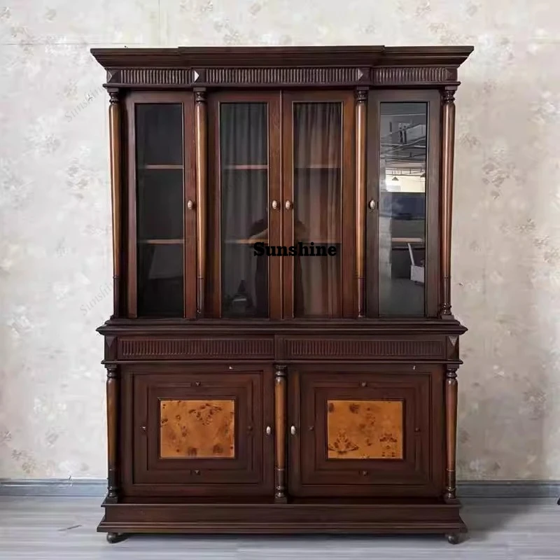 Solid wood four-door bookcase palace luxury locker