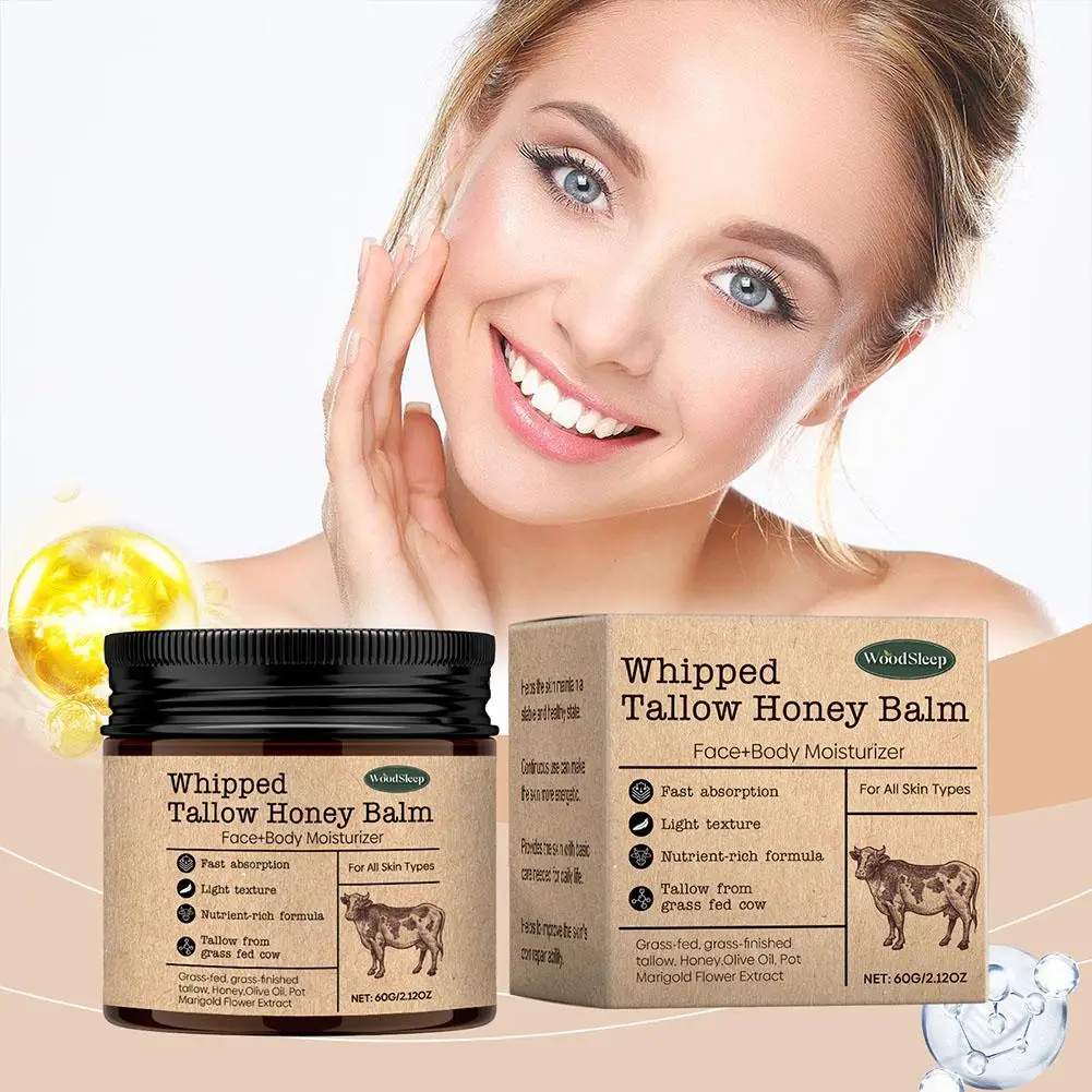

Tallow Honey Balm Skin Deeply Moisturizer Brightening Wrinkle Remover Hydrating Anti-Drying Face Body Cream Skin Care
