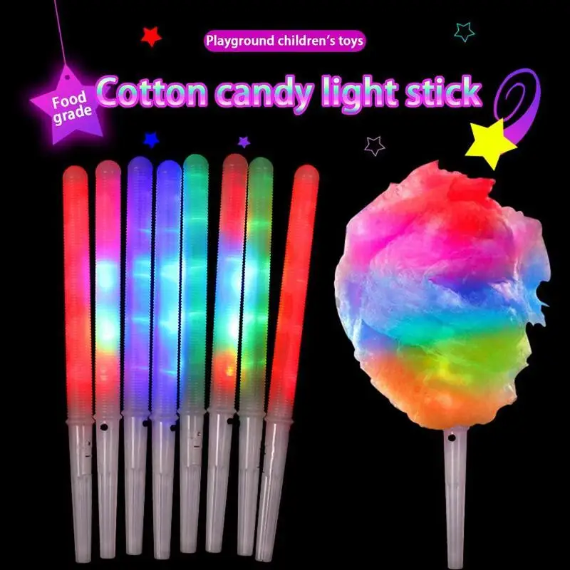 10pcs Color Led Light Stick Candy Conical Cotton Reusable Light Cotton Candy Stick Led Light Tube Party Glow Party Props