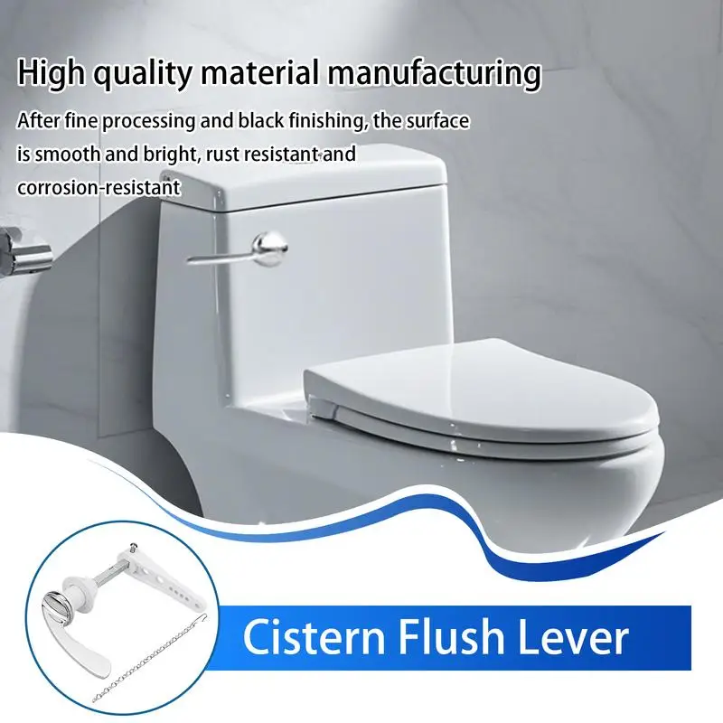 Toilet Flush Handle Flush Lever Accessory Kit Toilet Handle Lever Replacement With Chains For Repair Accessory For Home Bathroom