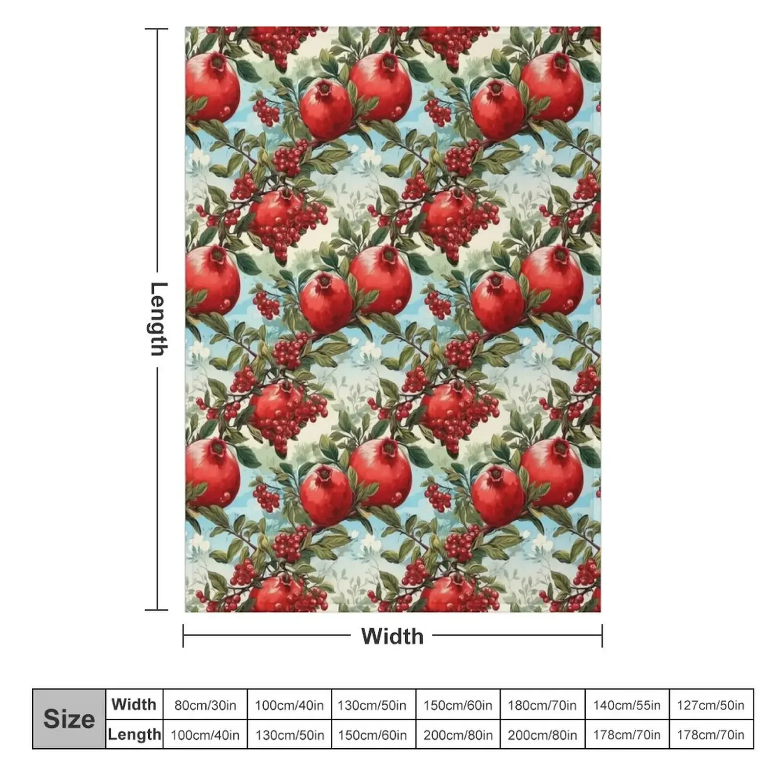 Red pomegranates and seeds against the blue sky Throw Blanket christmas gifts Single Plaid Loose Blankets