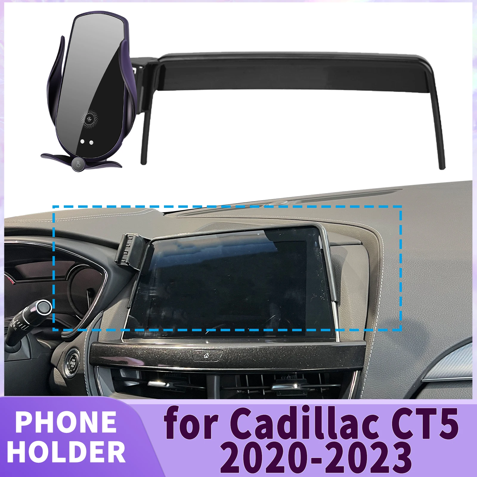 

fit for Cadillac CT5 2020 2021 2022 2023 Screen Base Phone Holder Mount ​​ Secure Clip Car​​ accessoires