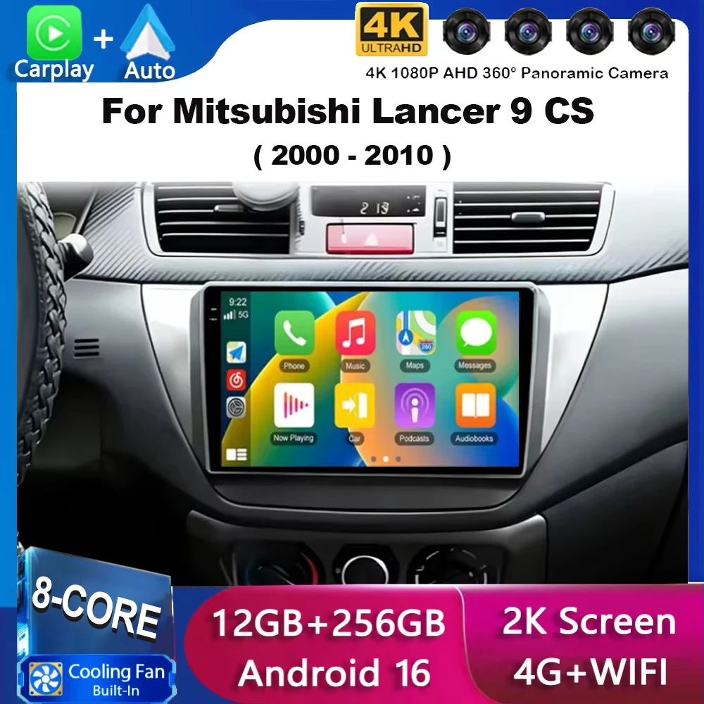 For Mitsubishi Lancer 9 CS 2000 2001 2002 - 2010 Android 16 Car Radio Carplay multimedia video player GPS DSP Car Autoradio
