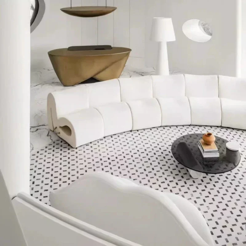 

Water ripple sofa wavy shape sense personalized designer single pedal multi-person module combination fabric