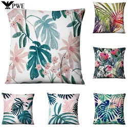 Green Plant Printed Cushion Cover Decorative Tropical Palm Leaf Pillow case Living Room Bedroom Car Sofa Home Decora Pillowcase