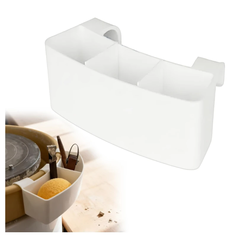 White 3 Channel Adjustable Ceramic Wheel Tool Holder 3D Printed Storage Rack For Ceramic Studios And Handicraft Enthusiasts