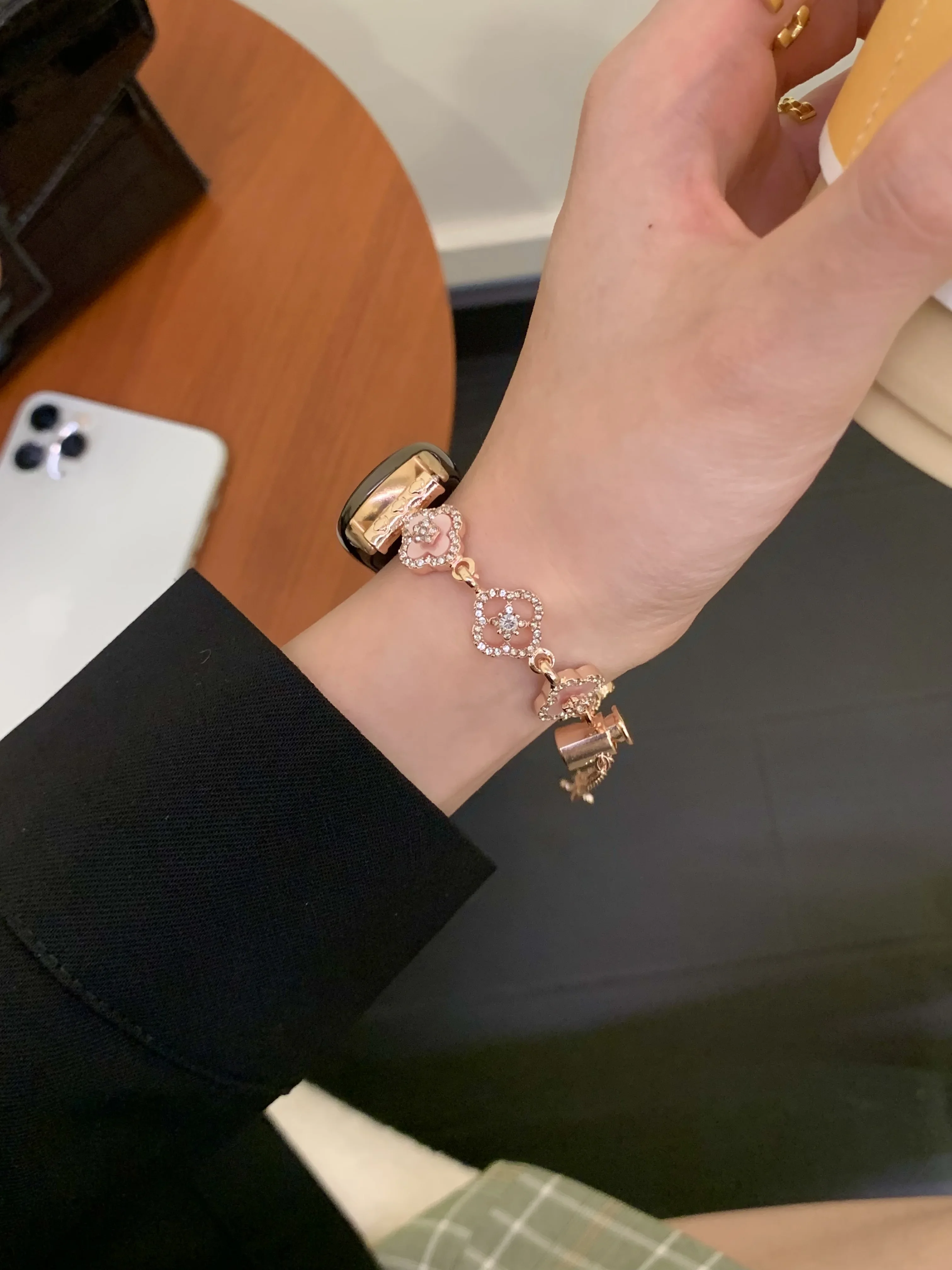 Bling four leaf clover metal For Xiaomi Band 9/8/NFC Xiaomi 8 9 strap