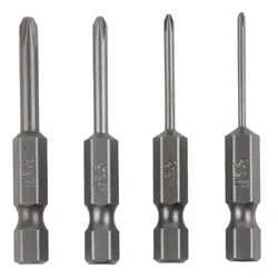 Embouts de tournevis cruciformes, tige hexagonale, embout de tournevis électrique, acier allié, magnétique, outils à main d'entraînement, PH00, PH1, 1/4 po, 50mm, 4 pièces