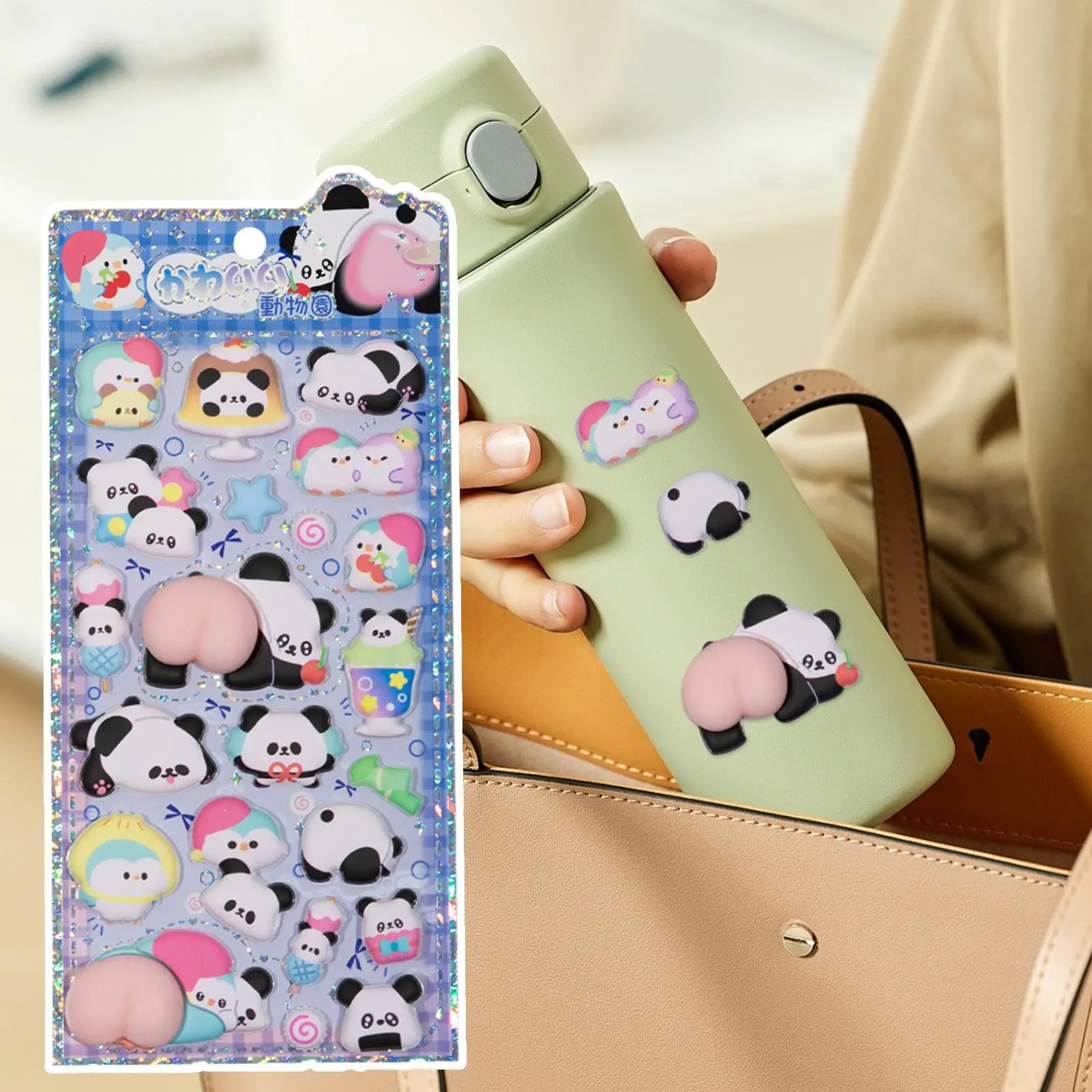 

Cute 3D Stickers Cute Panda Butt Stickers Decor Animal Journaling Decals For Phone Case Scrapbooking Notebook Laptop Craft Kids
