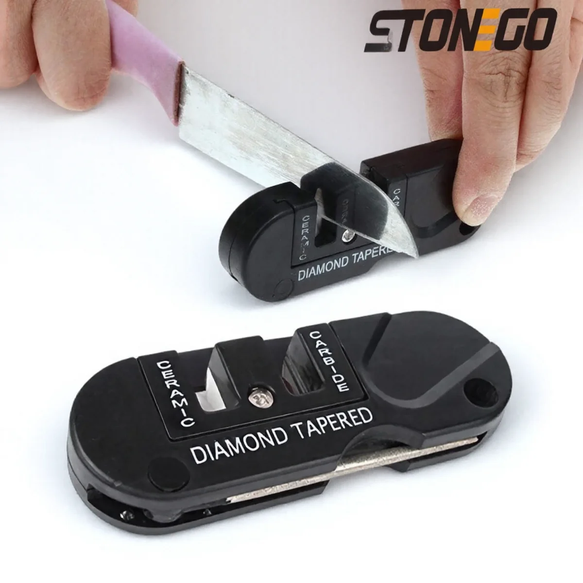 

Portable 4-in-1 Knife Sharpening Tool Multifunctional Tungsten Steel Sharpener for Outdoor Camping Accessories