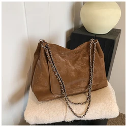 Large Capacity Faux Suede Casual Tote Bags Chains Versatile Sense of Luxury Shoulder Bags for Women 2024 Popularity Fashion