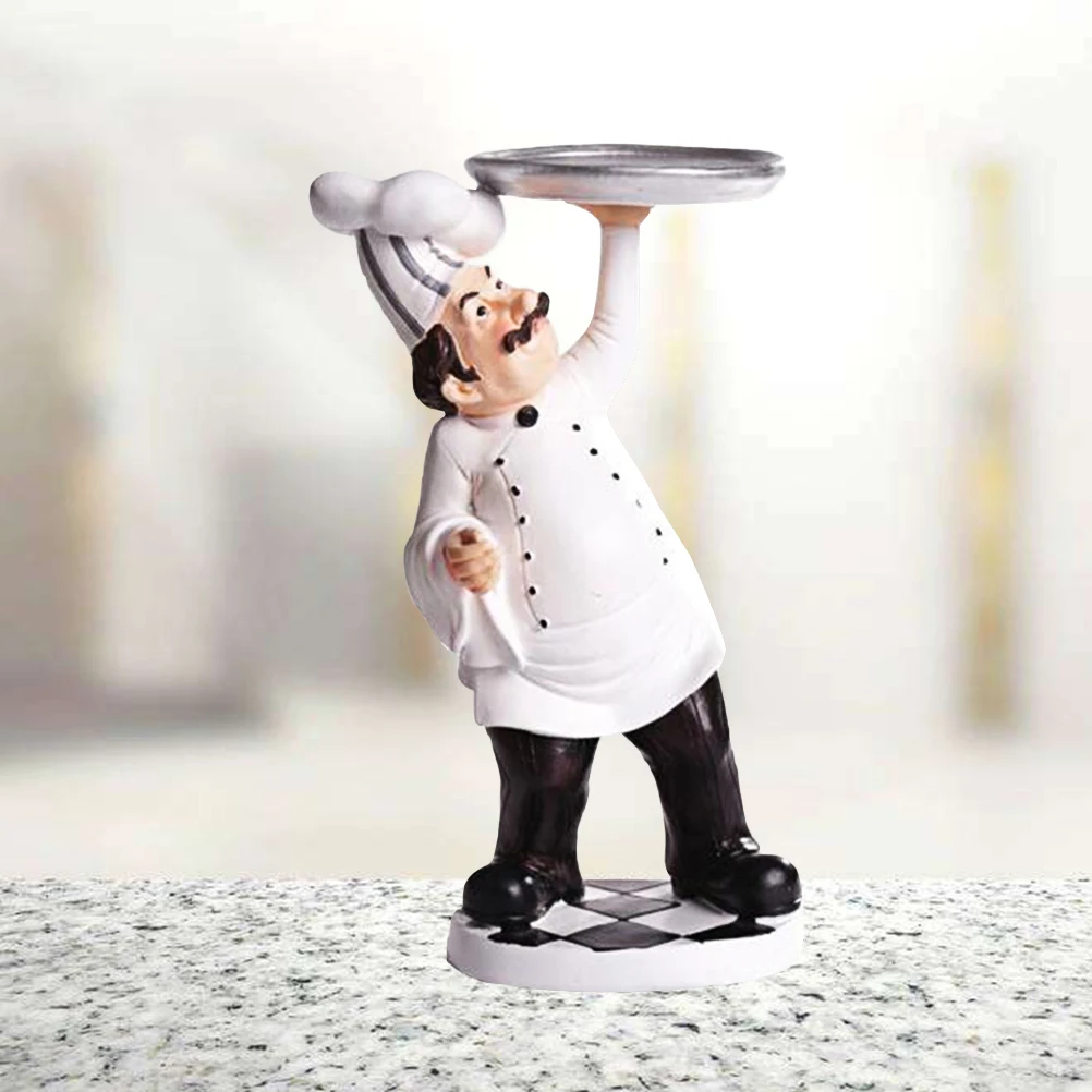

Restaurant Tray Resin Modern Art Figure Statue Cook Figure Ornament Modern Art Statue For Home Office Bakery Garden Decoration