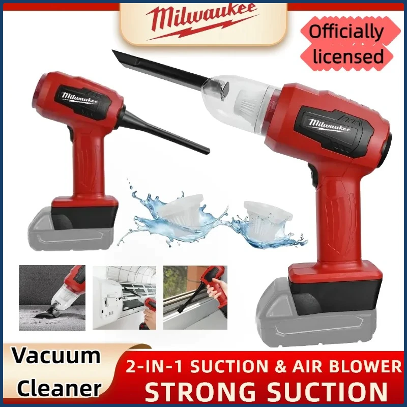 Milwaukee 2In1 Handheld Car Vacuum Cleaner Cordless 10kPa Powerful Dust Collect Machine and Air Blower for Milwaukee 18V Battery