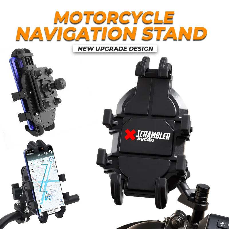 

Phone Holder 360° Rotatable Riding Motorcycle Stand Bracket Non-slip For New Scrambler 400 800 1100 ICON 800 Desert X