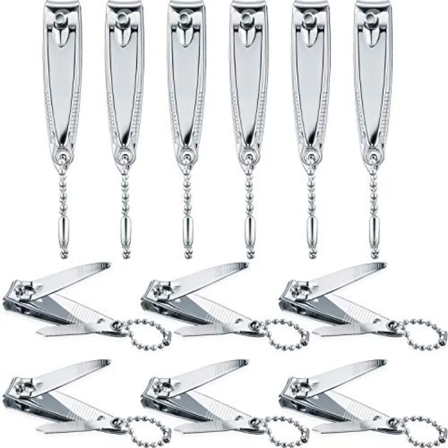 

Bememo 12 Pcs Stainless Nail Clippers Set Fingernail Clippers and Toenail Cutter Tool Set, Men, Women, Elder, Home Travel Salon