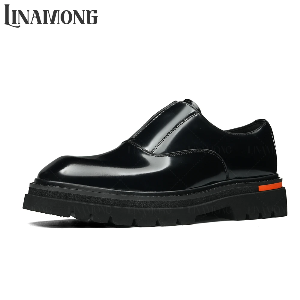 

Glossy Geninue Leather Loafers British Style Business Casual Shoes Comfortable Soft Slip-On Loafers Designer Handmade Men Shoes