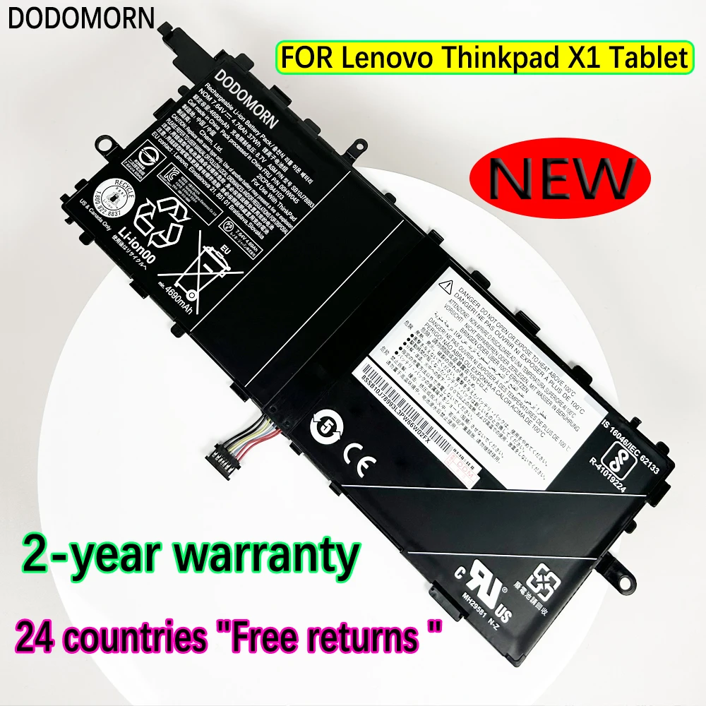 DODOMORN New 00HW045 00HW046 Laptop Battery For Lenovo Thinkpad X1 Tablet 12 Inch 2016 SB10J78993 SB10J78994 In Stock