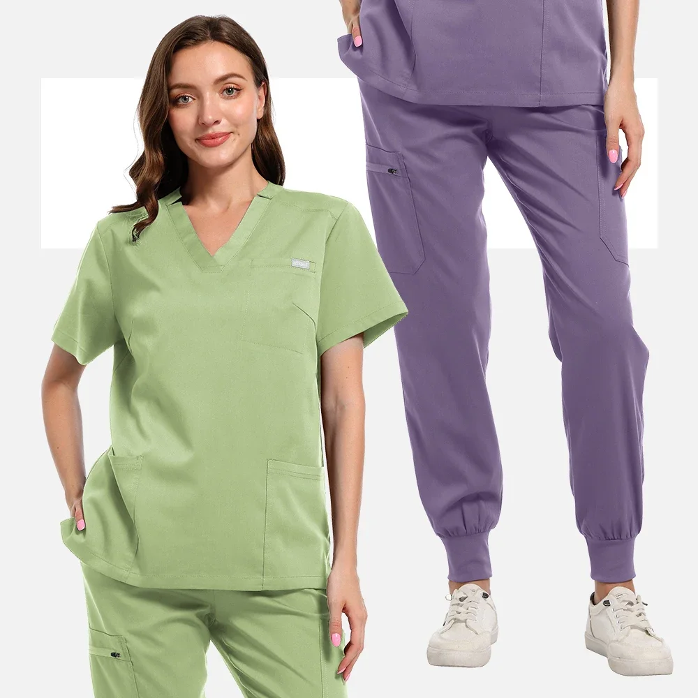 Uniformes quirúrgicos hospitalarios para mujer, Tops de belleza, pantalones, uniformes médicos de enfermera, conjunto de exfoliantes, accesorios de enfermería clínica, ropa para médicos