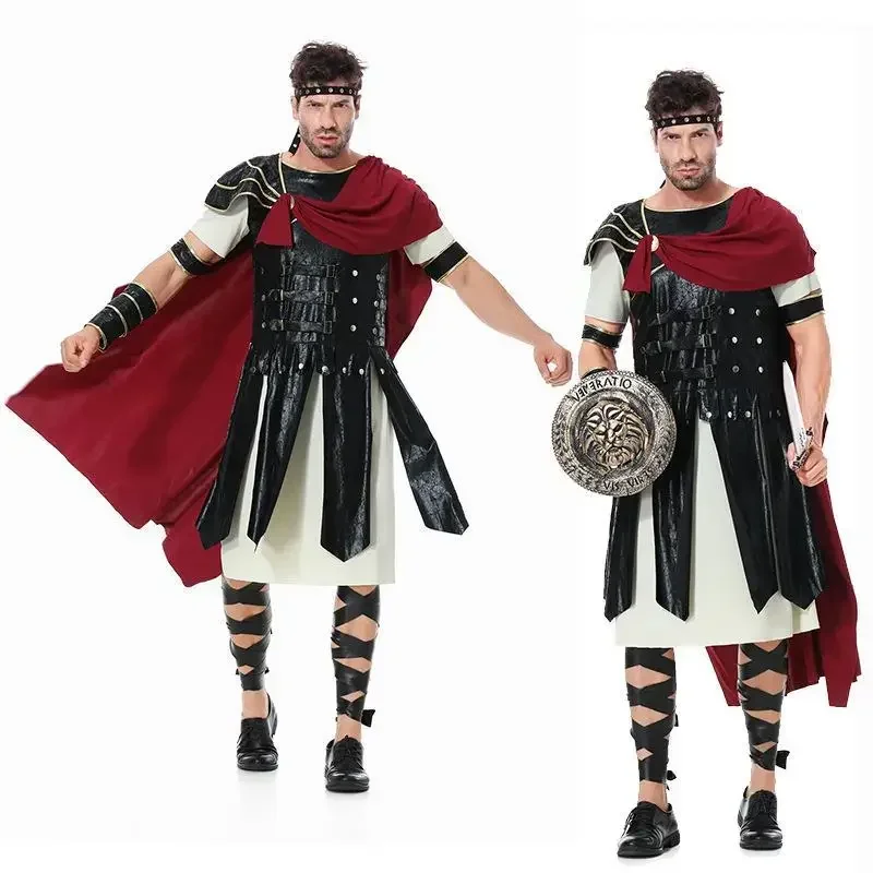 2025New Halloween Alten Römischen Krieger Schild Schwert Gladiator Cosplay Rollenspiel Kostüm Eltern-kind-Outfit