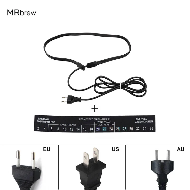 Beer Brewing Fermentation Heating Belt With Digital Adhesive Stick Thermometer For Plastic Fermenter Bucket 220V/110V EU/US Plug