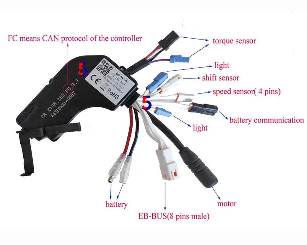 Bafang Mid Motor M400 Motor Controller CAN Protocol Controller 36V