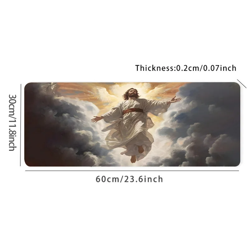 Holy God Mouse Pad Computer Desk Mat Keyboard Pad Non-Slip Unique Perfect Gift for Friends Teen Girlfriend Boyfriend Worker