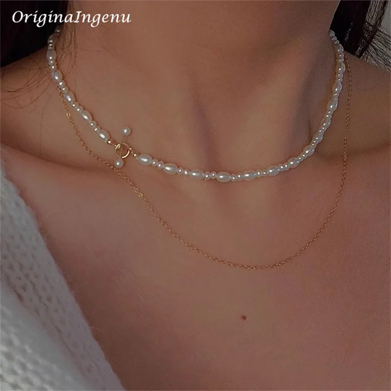 Natural Pearl Necklace 14K Gold Filled Handmade Pendants Vintage Jewelry Tarnish Resistant  Jewelry for Women