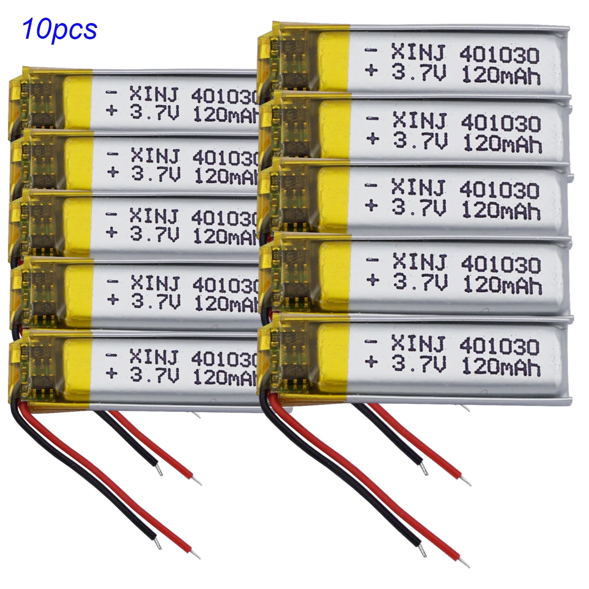 

10Pcs 3.7V 120mAh 0.4Wh Rechargeable Replacement Lipo Battery 401030 For Pen GPS Sat Nav Bluetooth Speaker LED Driving Recorder