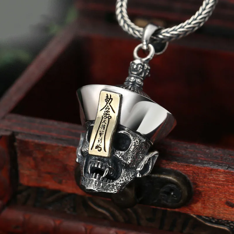 Unique design Gothic style retro chic pendant for men and women art silver 925 necklaces funny and domineering jewelry gift