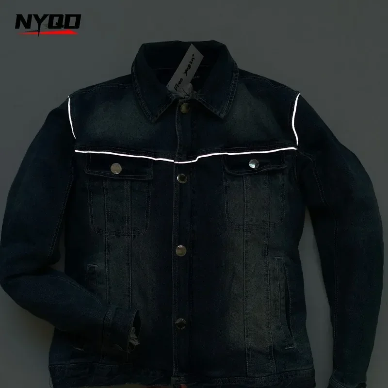 Riding Clothing Motorcycle Rider Jacket  Anti-fall Jacket Men\'s Denim Clothing Cycling Clothing Motorcycle Jacket