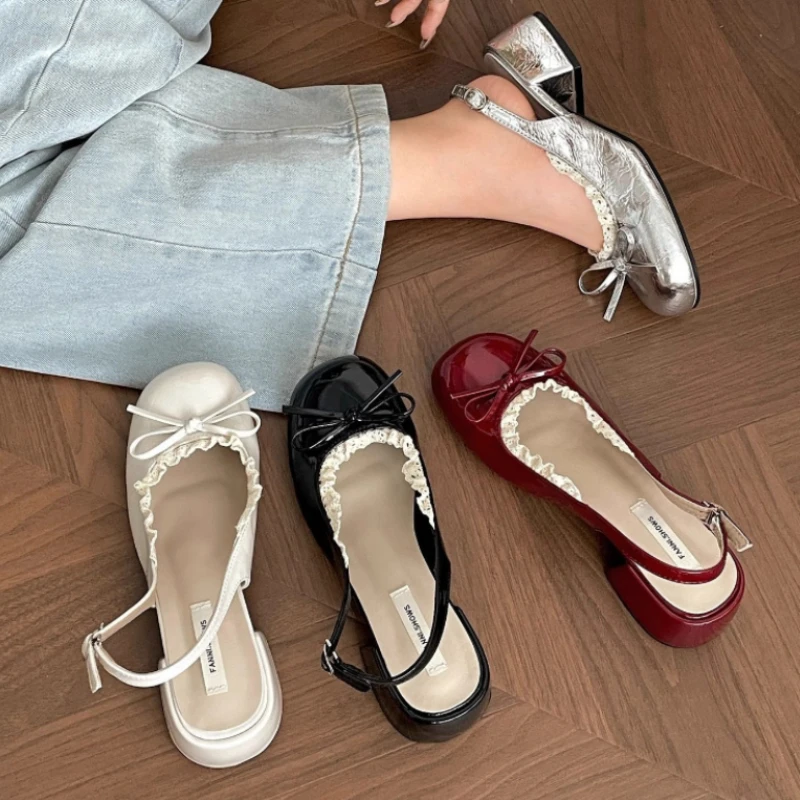 

Designer Cover Toe Women Sandals Elegant Thick Heels Singbacks Stripper Shoes Spring Autumn Outdoor Concise Mary Jane Shoes