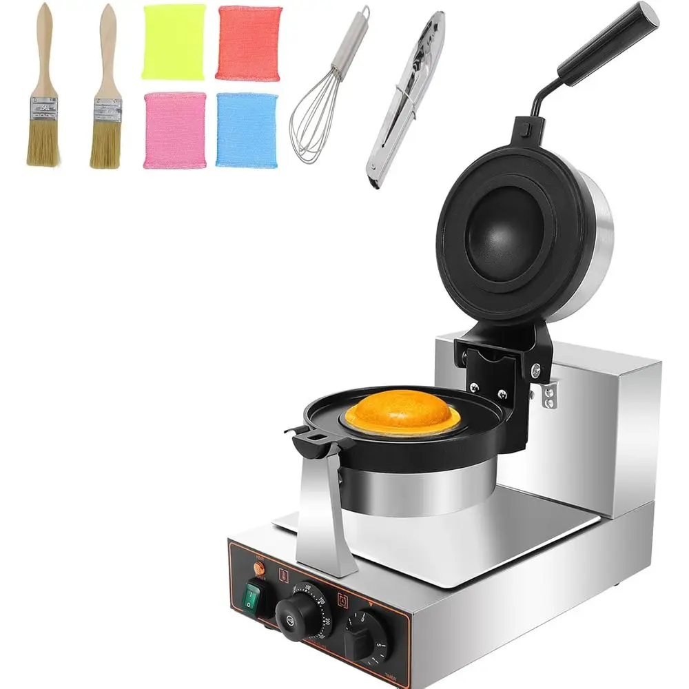 

1200W Ice Cream Burger Maker, Non-stick Commercial Pr, 122-572℉ Adjustable 110V Electric Panini PrBg hine w/Anti-scald Handle, C